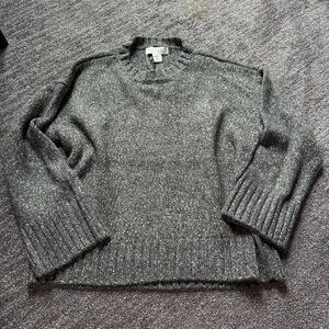 Rachel Zoe Charcoal Crew Neck Sweater Women’s Size Medium Cozy Cotton Wool Blend